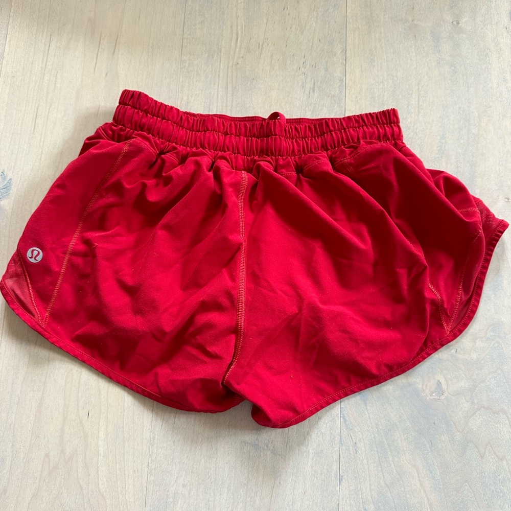 Lululemon red Hotty hot shorts — size 2